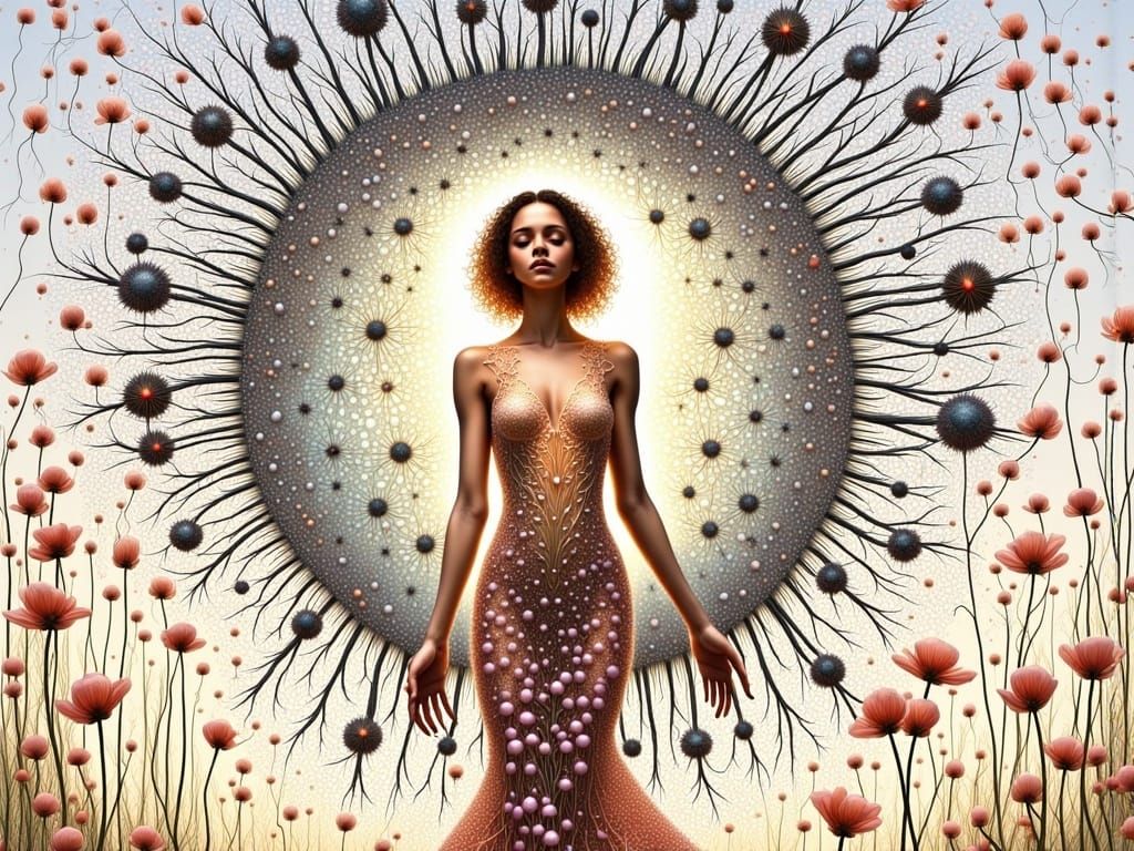 Dreamy Dew Pixie in a Surreal Forest Glow