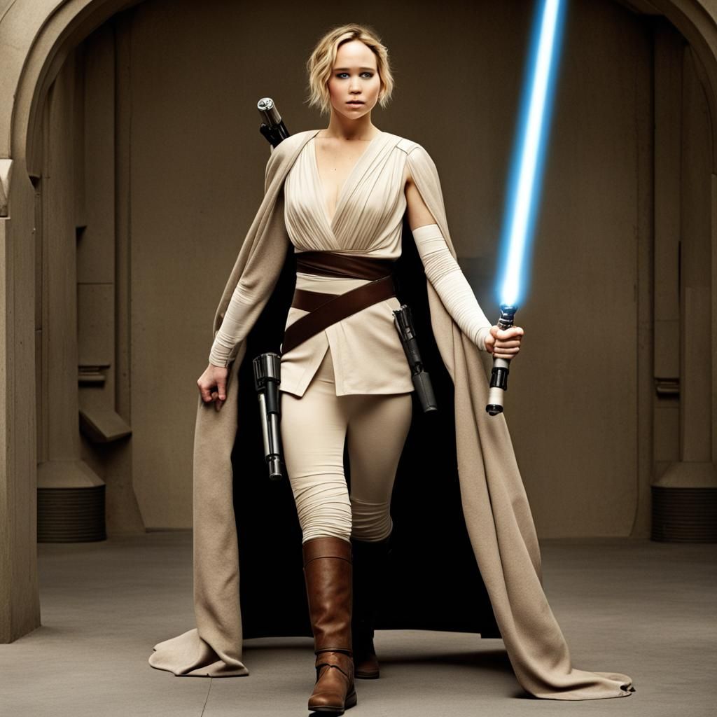Jennifer Lawrence as a jedi knight