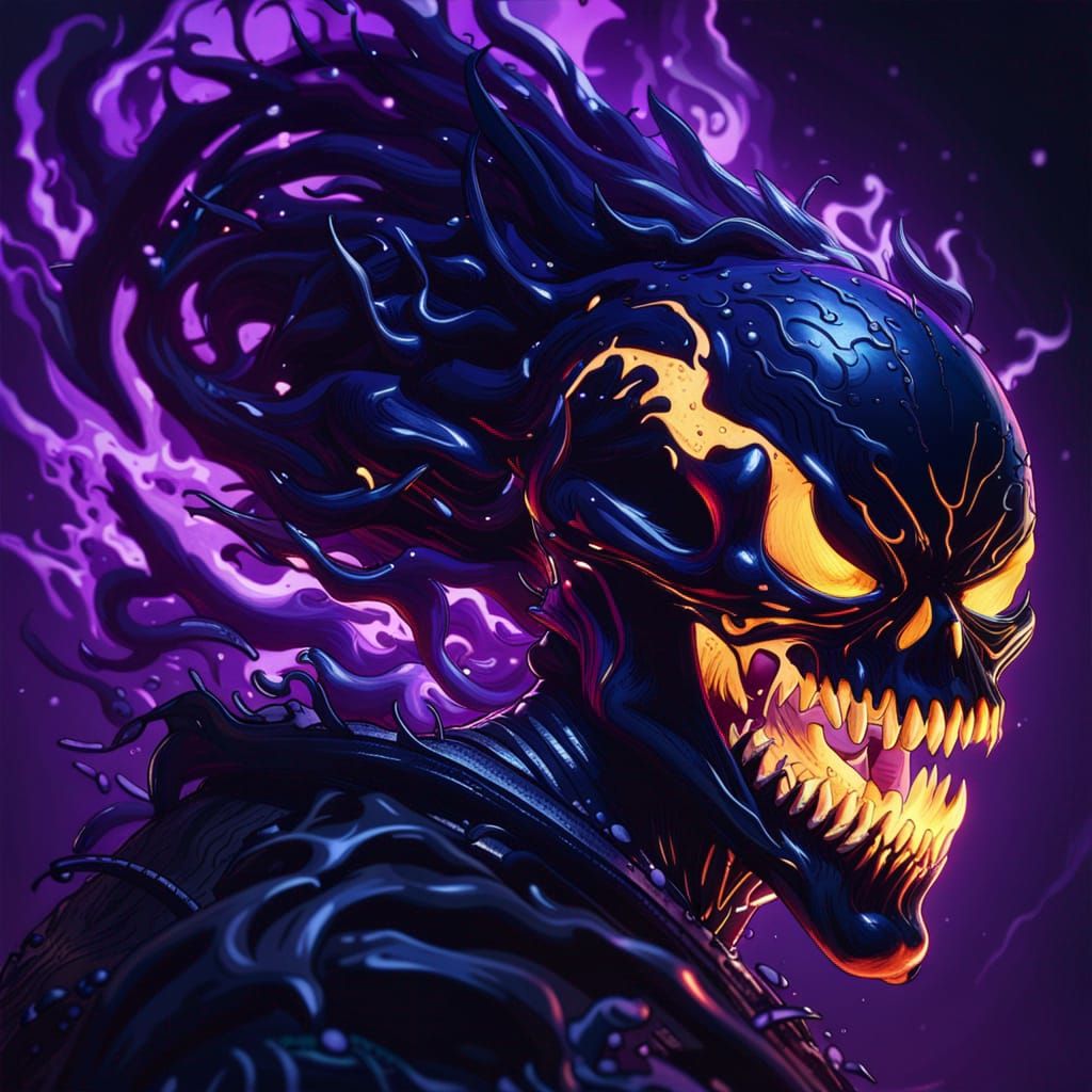 Ghost Rider Venom Symbiote: Dark Fantasy Concept Art