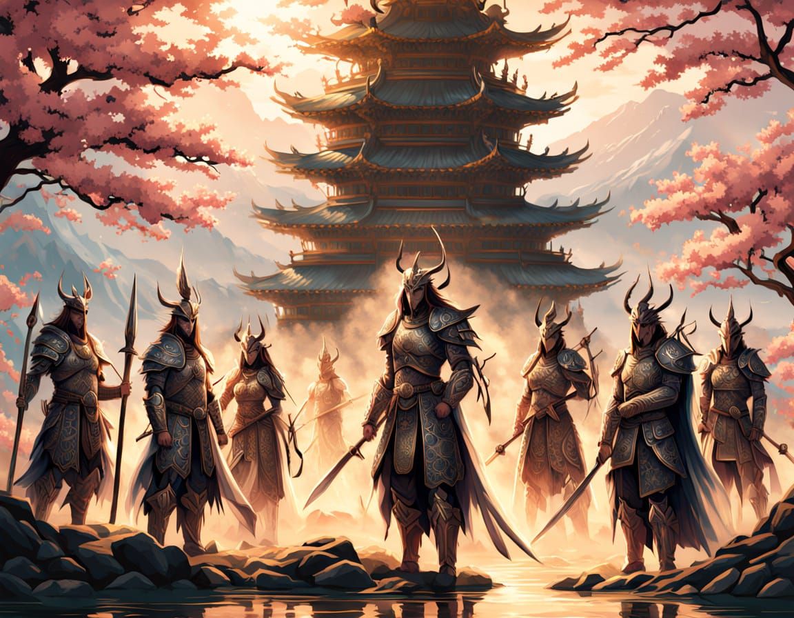 Warriors of the Elements Unite in Serene Fantasy Landscapes