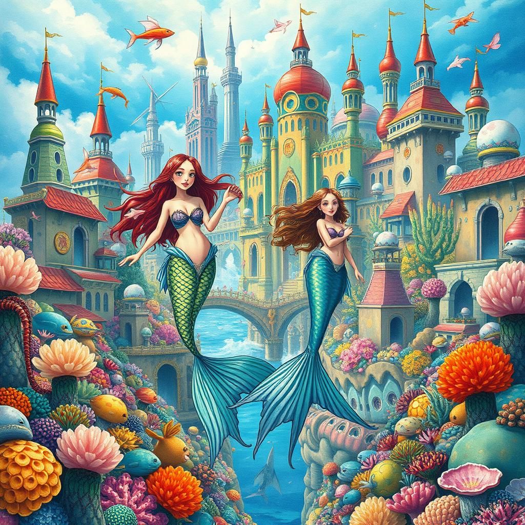 Mermaids and Mermen in Atlantis Metropolis