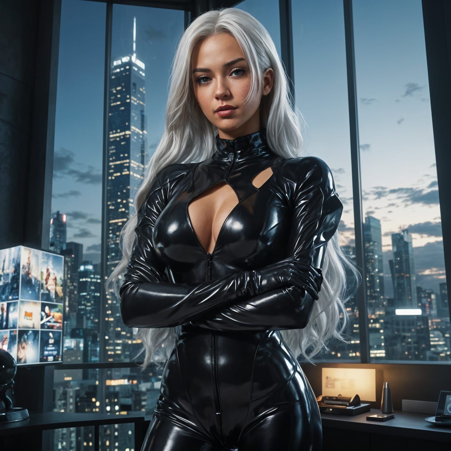 Anime Style Latina Dominatrix in Skyscraper Bedroom