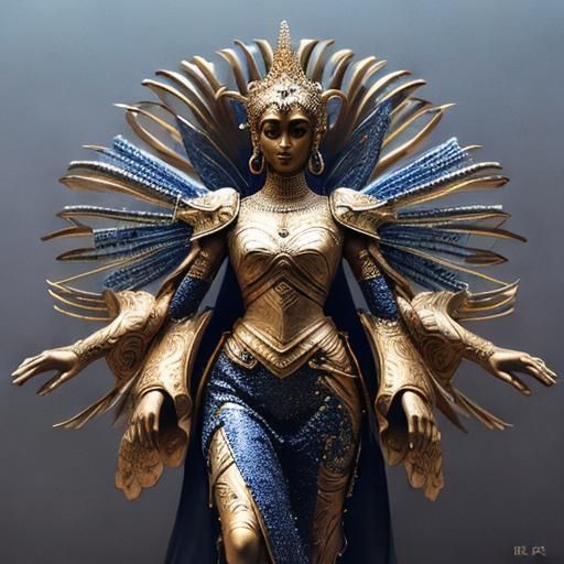 Surreal Minoan Courtesan in Psychedelic CGI Style