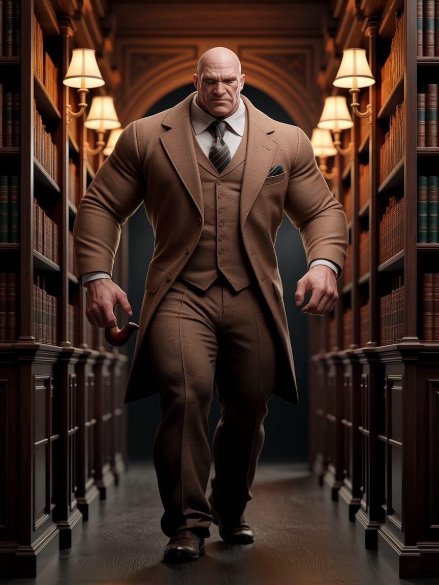 Imposing Man in Victorian Library Reveals Secret Corridor