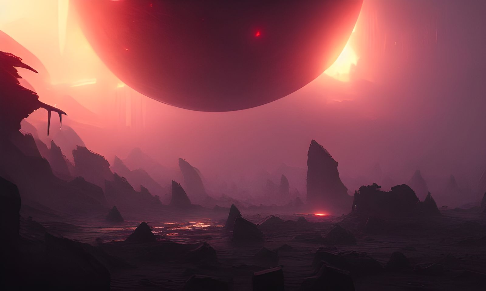 Sinister Destroyed Planet: 8k Digital Illustration