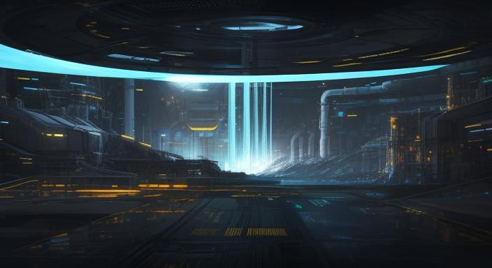 Futuristic Mercury Gravity Power Plant: Sci-Fi Photorealisti...