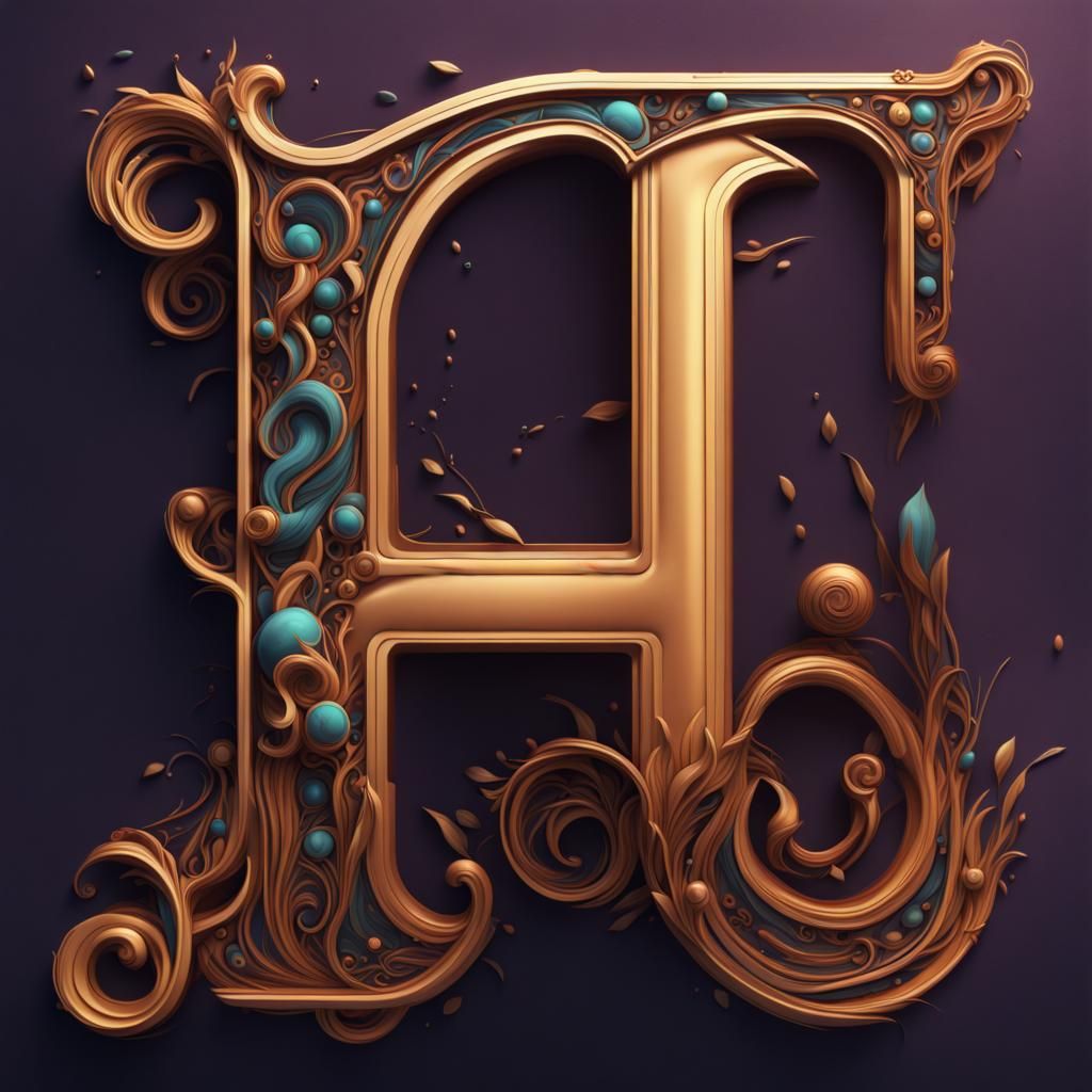 Linear Monogram of Letters J and A in Matte Painting