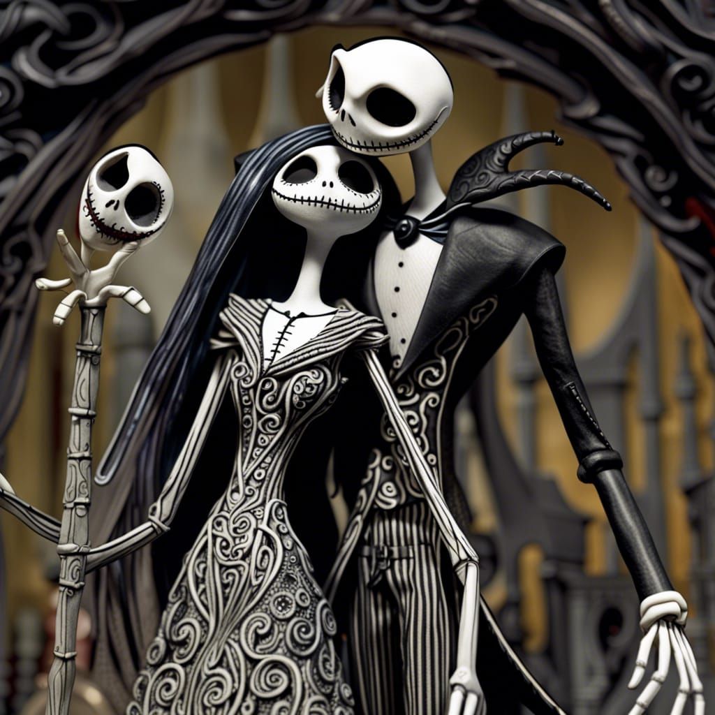 Jack and Sally Skellington: Intricate Detail