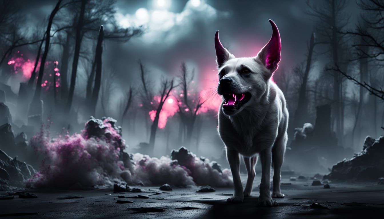 Anxious Figure in Dark Room with Neon Glow