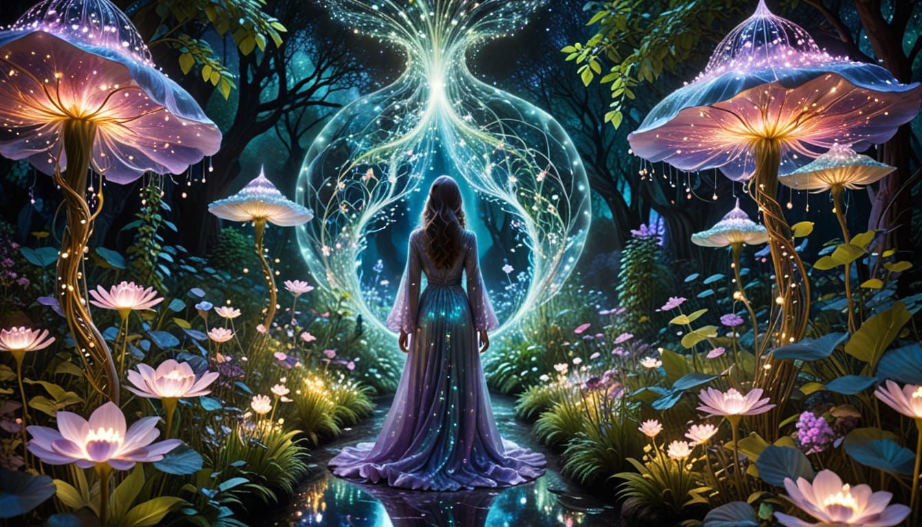 Ethereal Gardeners in a Prismatic Soul Garden