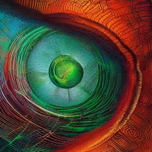 Intricately Detailed Feline Form in Copper-Hued Abstraction