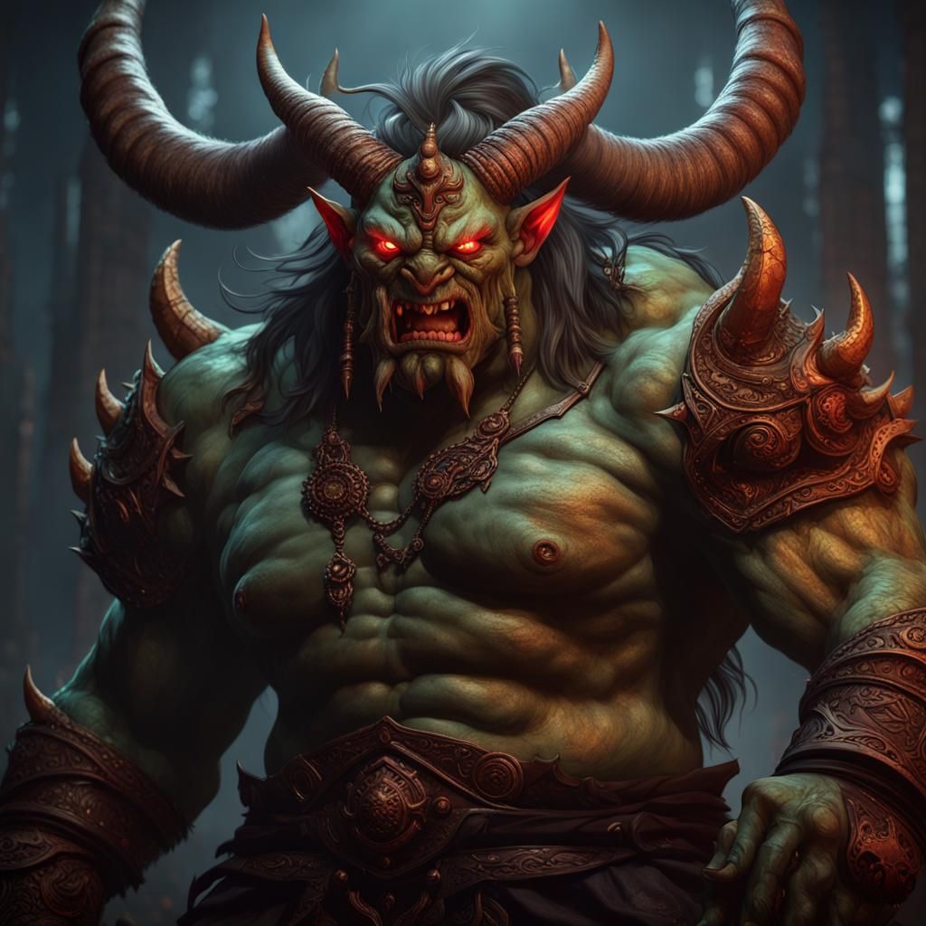 Ogre Demon in Art Nouveau Style