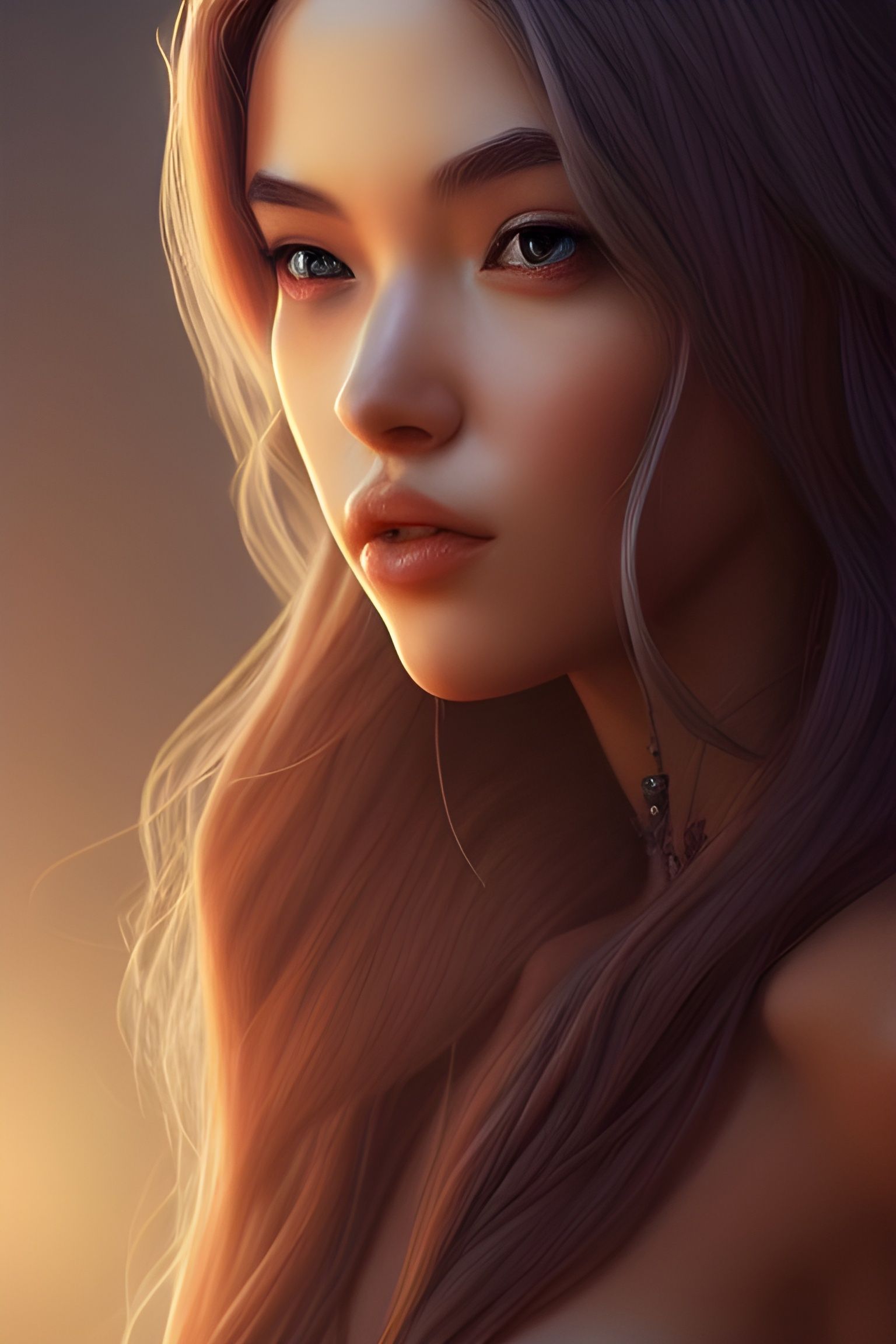 Beautiful Female Wizard in Crystalite, 3D Render