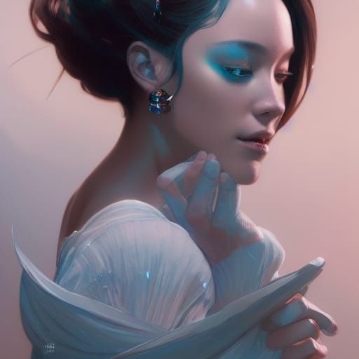 Pearl Portrait in Art Nouveau Style