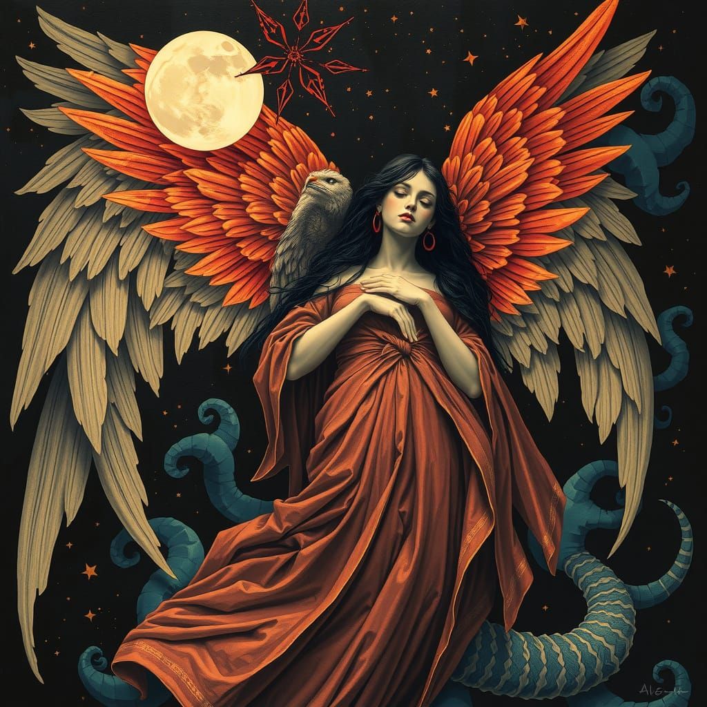 Angel of Redemption in Psychedelic Art