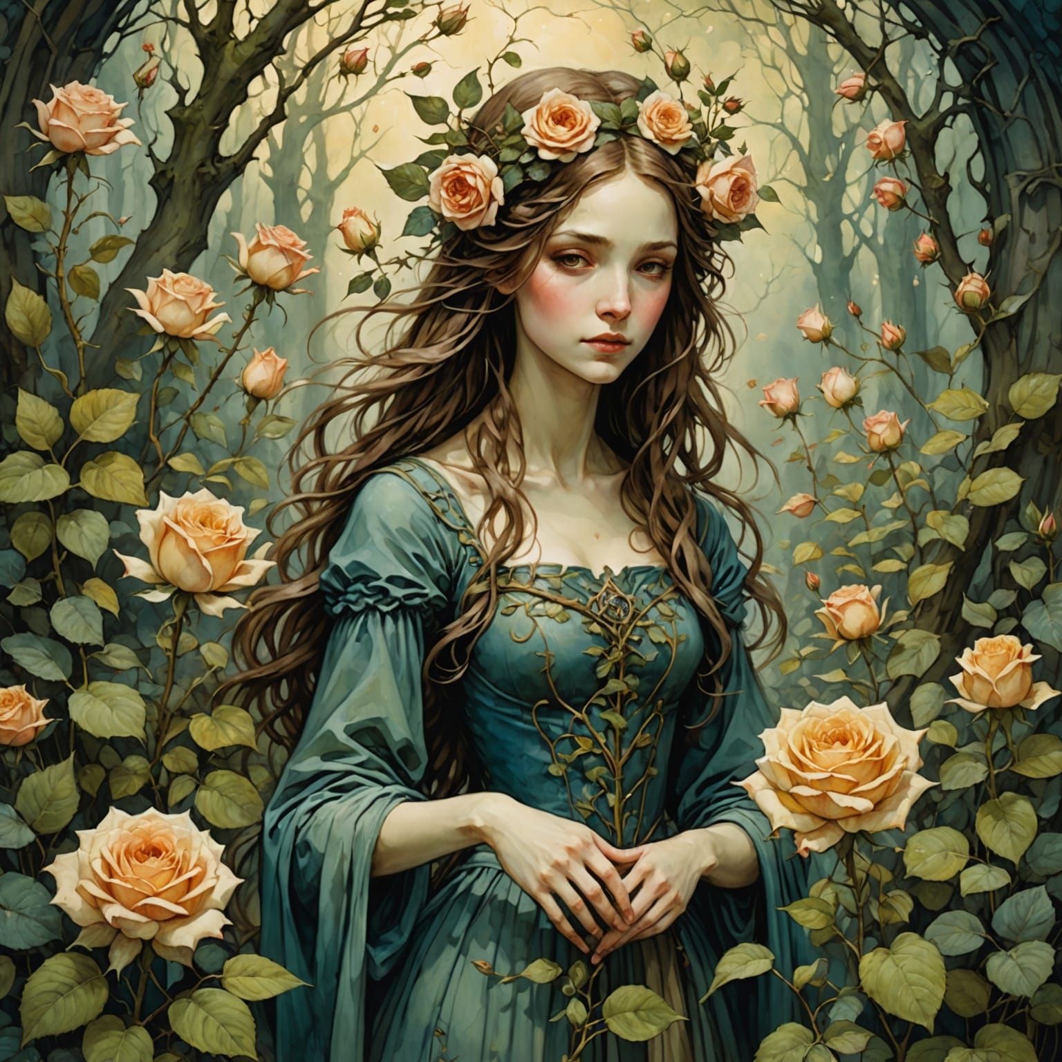 Spring Equinox in a Rose Garden: Suminagashi Art