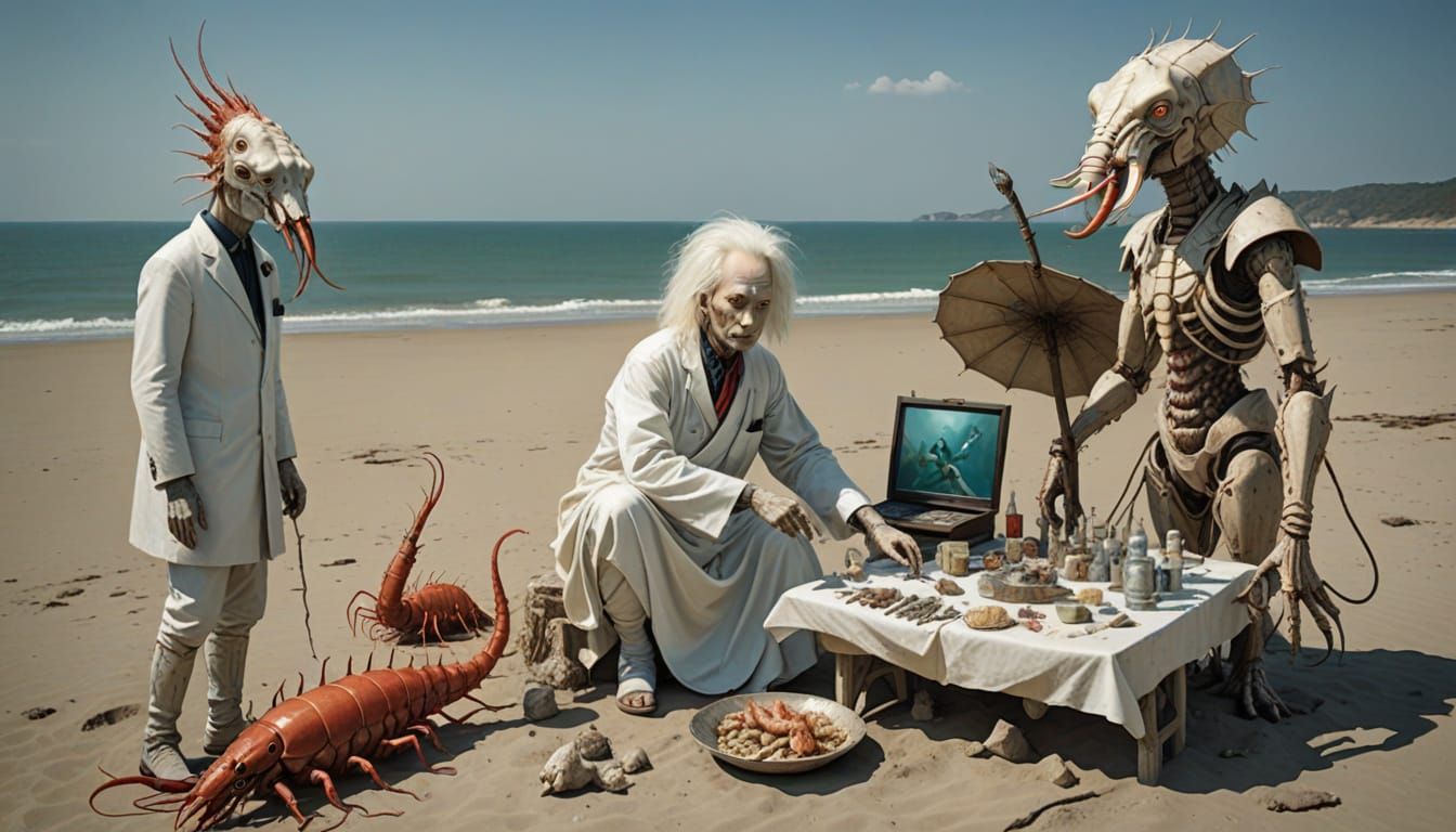 Albino Cyber Surgeons in Surreal Dr. Moreau Fantasy