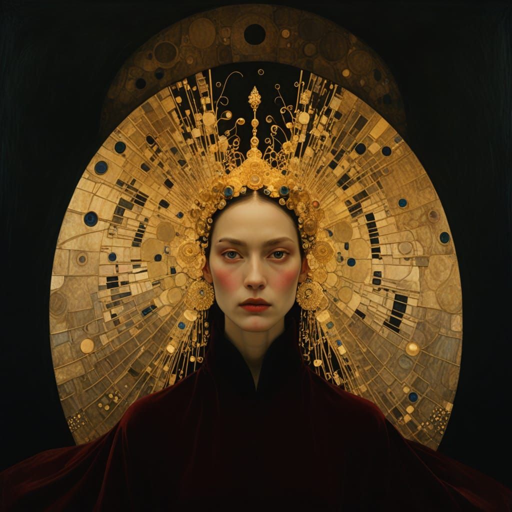 Gilded Goddess in Golden Light