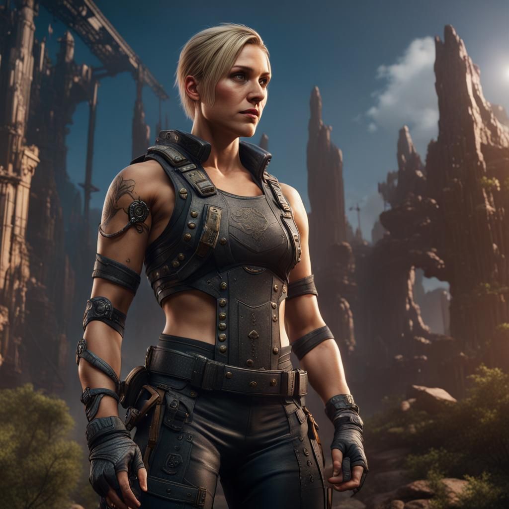 Rhea Ripley: Detailed Fantasy Concept Art