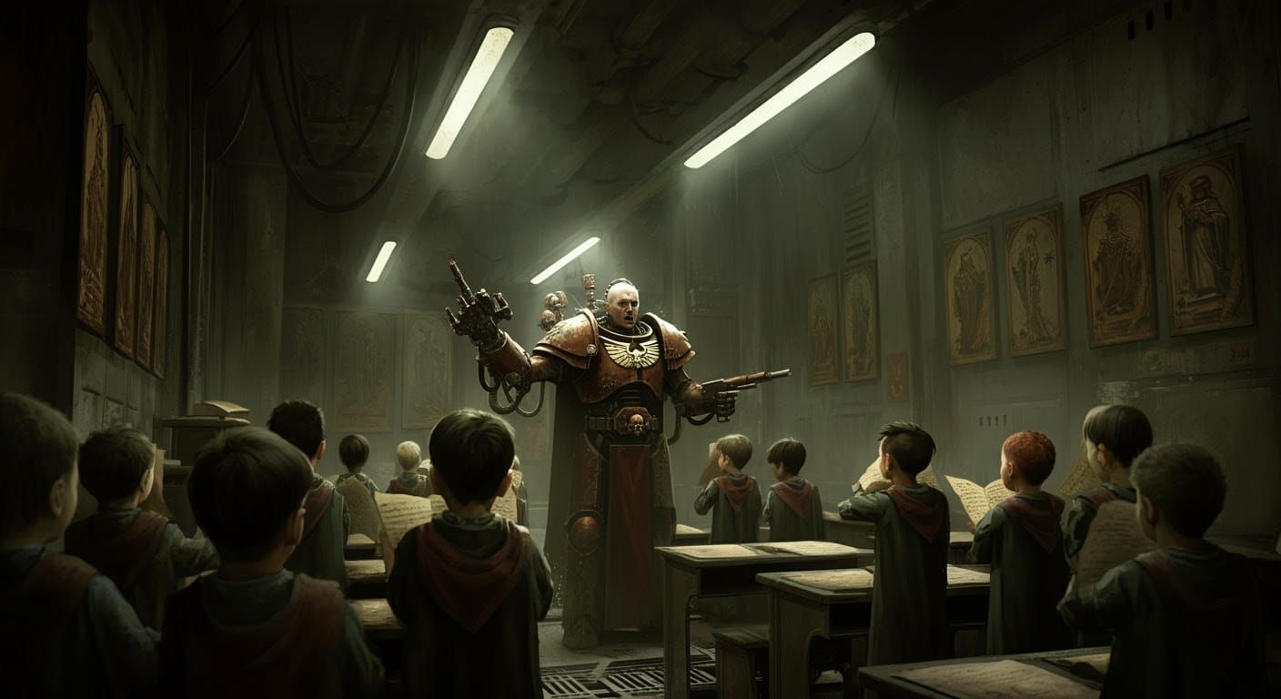 Grimdark Classroom on a Warhammer 40K Hive World