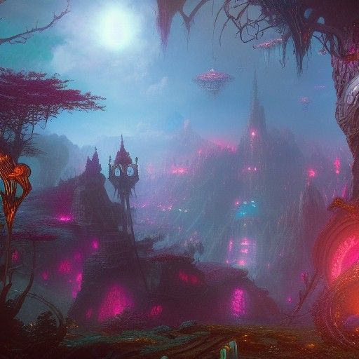 Psychedelic Fantasy Concept Art in Deep Color