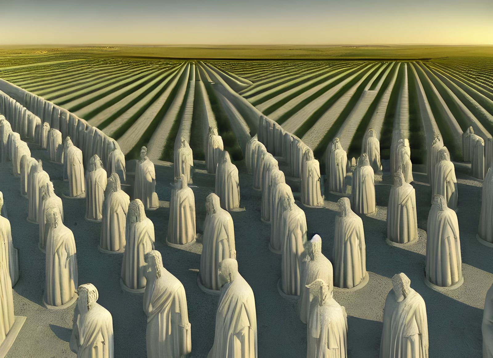 Monolithic Greek Architecture with Honored Rulers