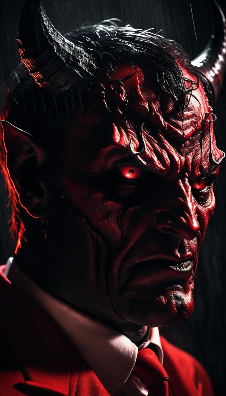 "This is the devil, Grotesque faced;  underneath,(wretched:1...