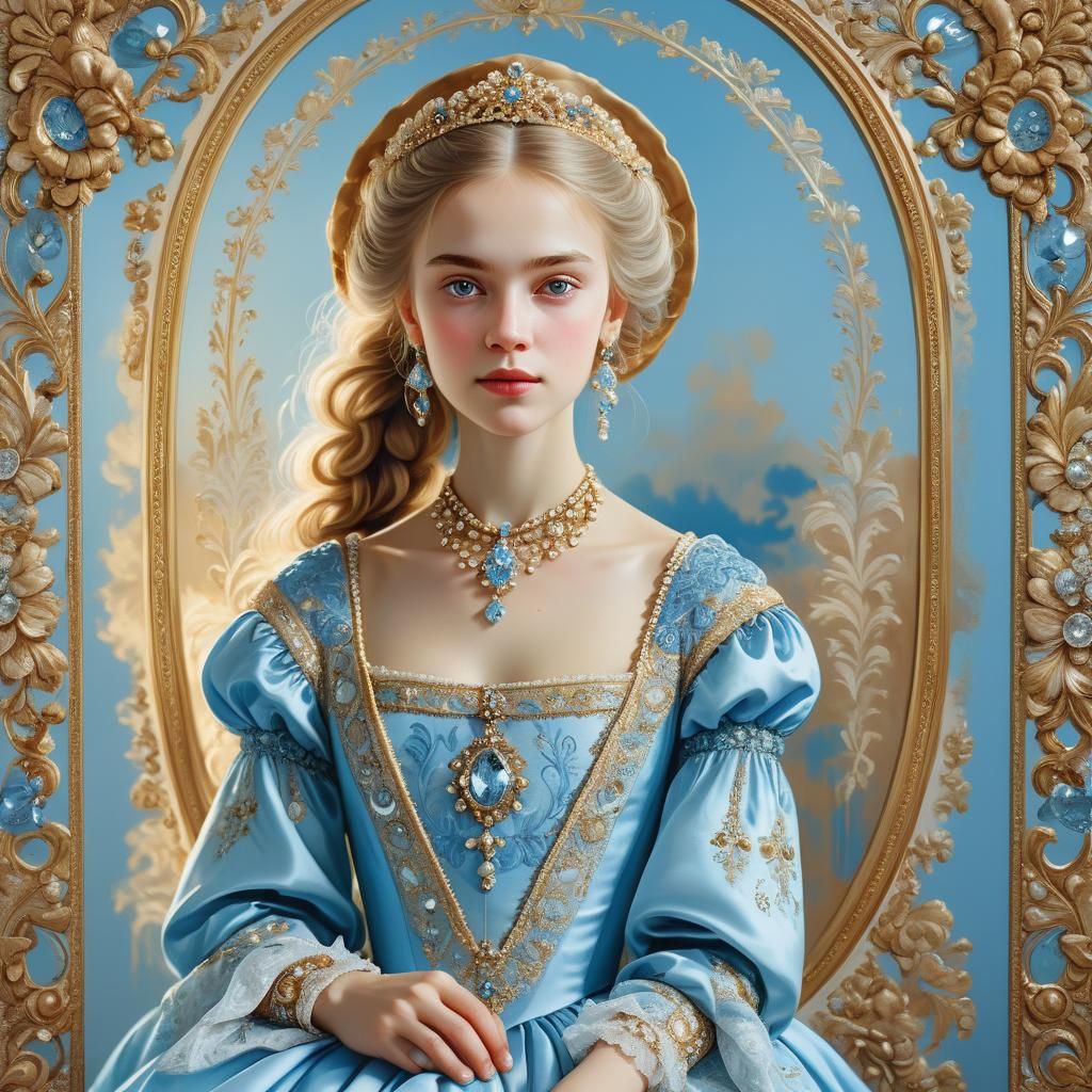 Ornate Baroque Portrait of a Russian Princess