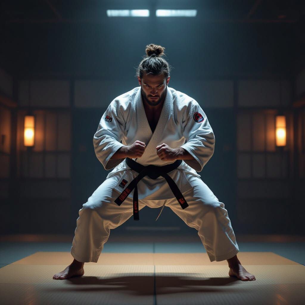 Intense Judo Training in Cinematic Style