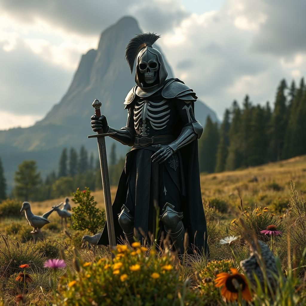 Spooky Knight in Wilderness: Dramatic Digital Matte Painting