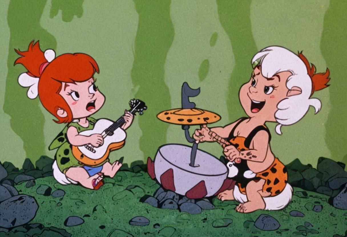 Pebbles and Bam-Bam Rock Concert, Cartoon Metal