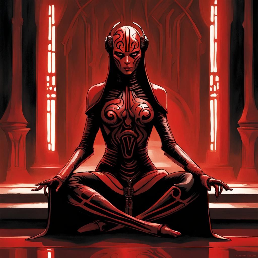 Darth Talon Meditates in Sith Temple