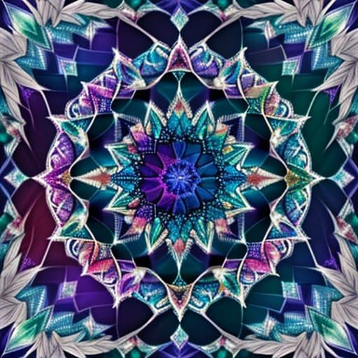 Surreal Swan in a Psychedelic Winter Wonderland