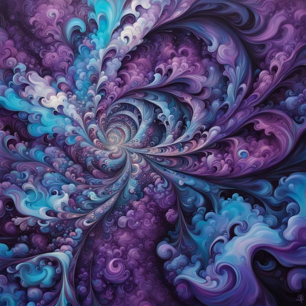 Fractal Jaquin in Polychromatic Graffiti Art