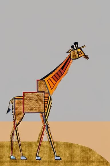 Giraffe in Cubism Style: Abstract Art