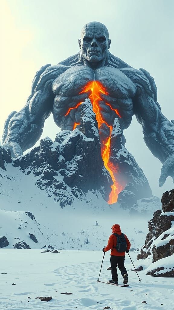 Awakening Colossal Titan Reveals Magma Veins