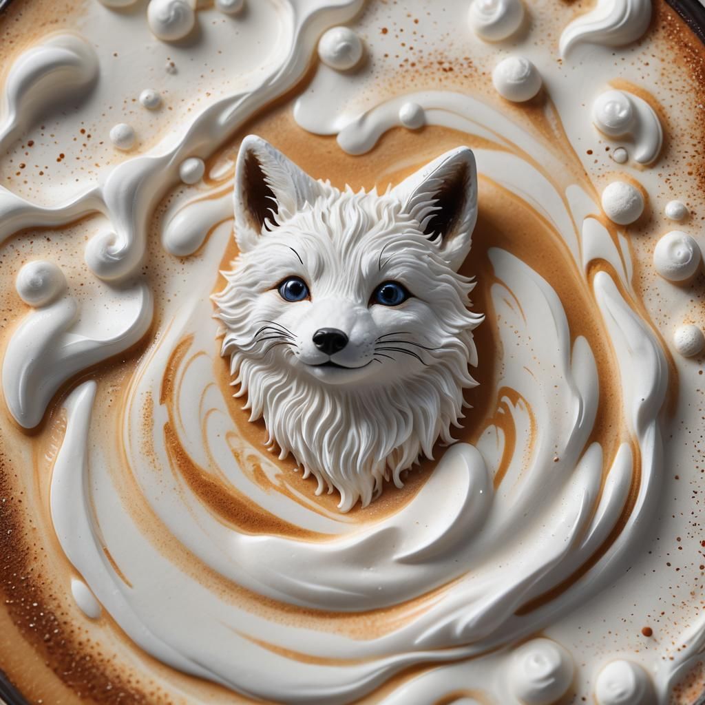Cappuccino with Milk Foam Fox Concept Art