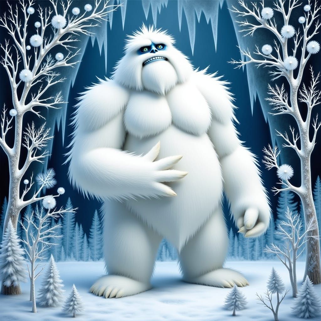 Frosty Abominable Snowman in Classic Animated Christmas Land...
