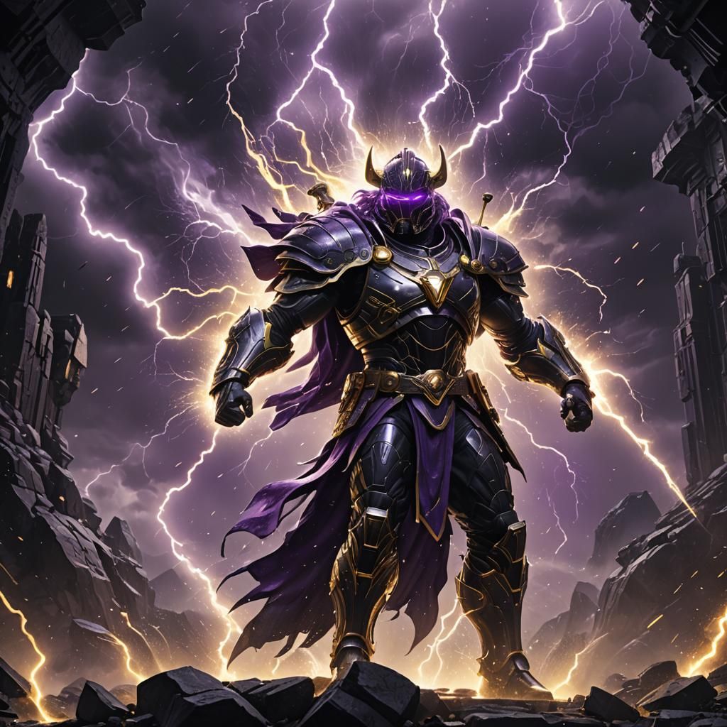 Mighty Warrior in Crystal Storm: Film Noir Dark Fantasy