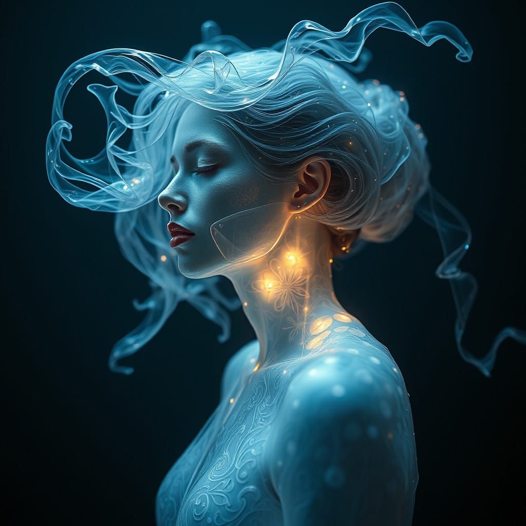 Ghostly Apparition of a Stunning Woman in Crystal Clear Glas...