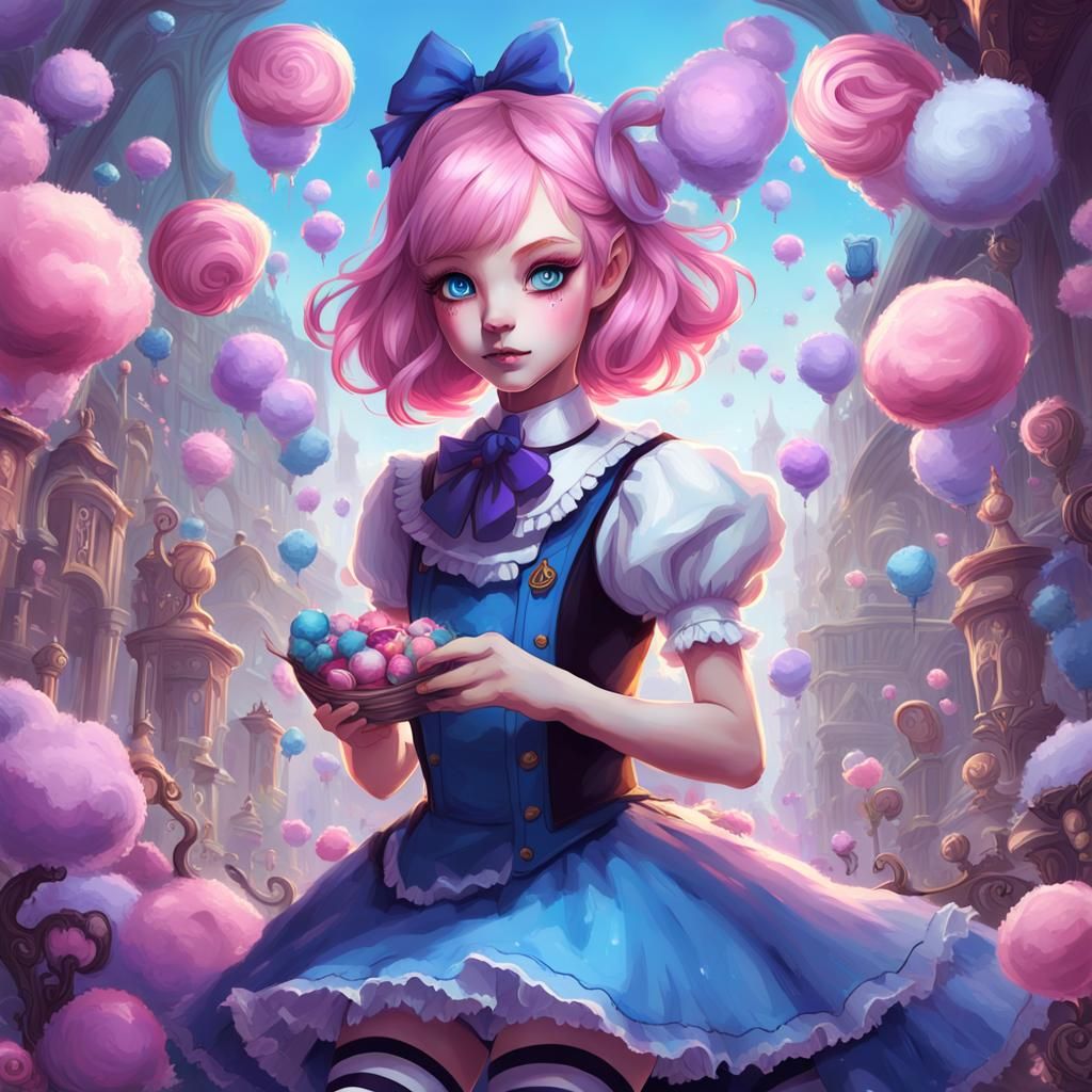 Alice in Wonderland Waifu in Cyber Sphere Style