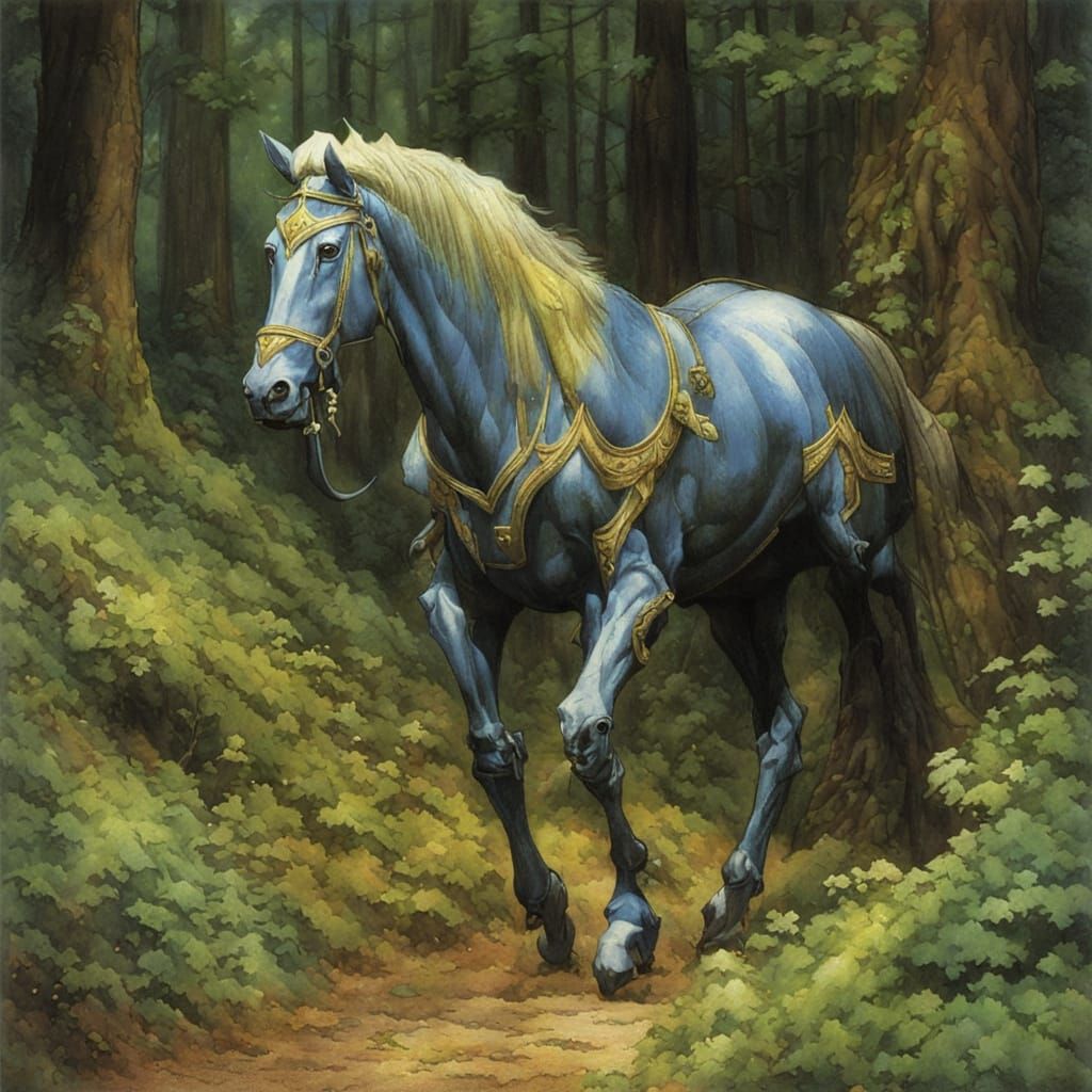 Radiant Paladin in Eldritch Forest, Froud Style