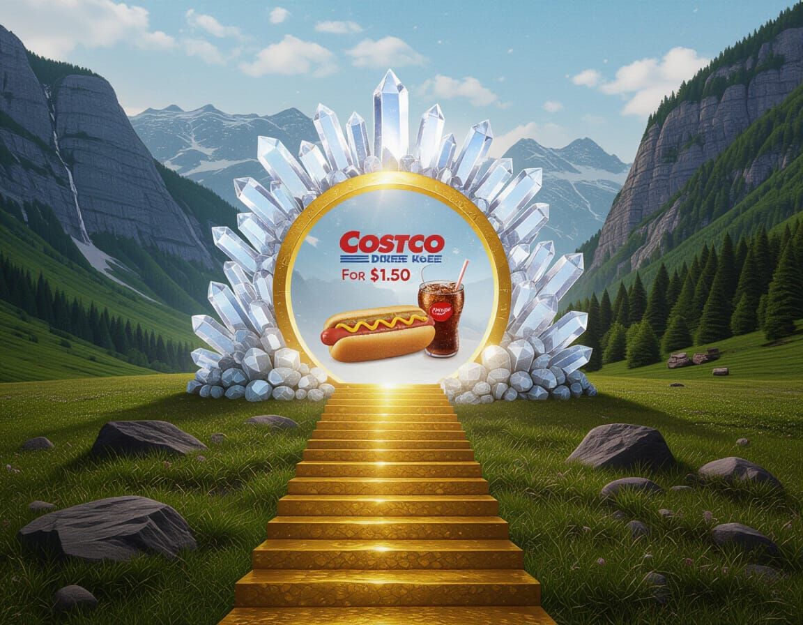 Golden Stairway Portal to Costco Hot Dog Deal