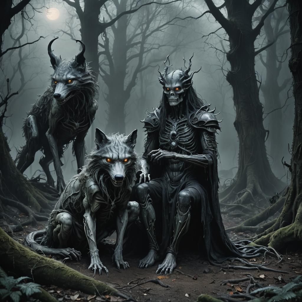 Haunted Forest at Midnight in Gothic Style