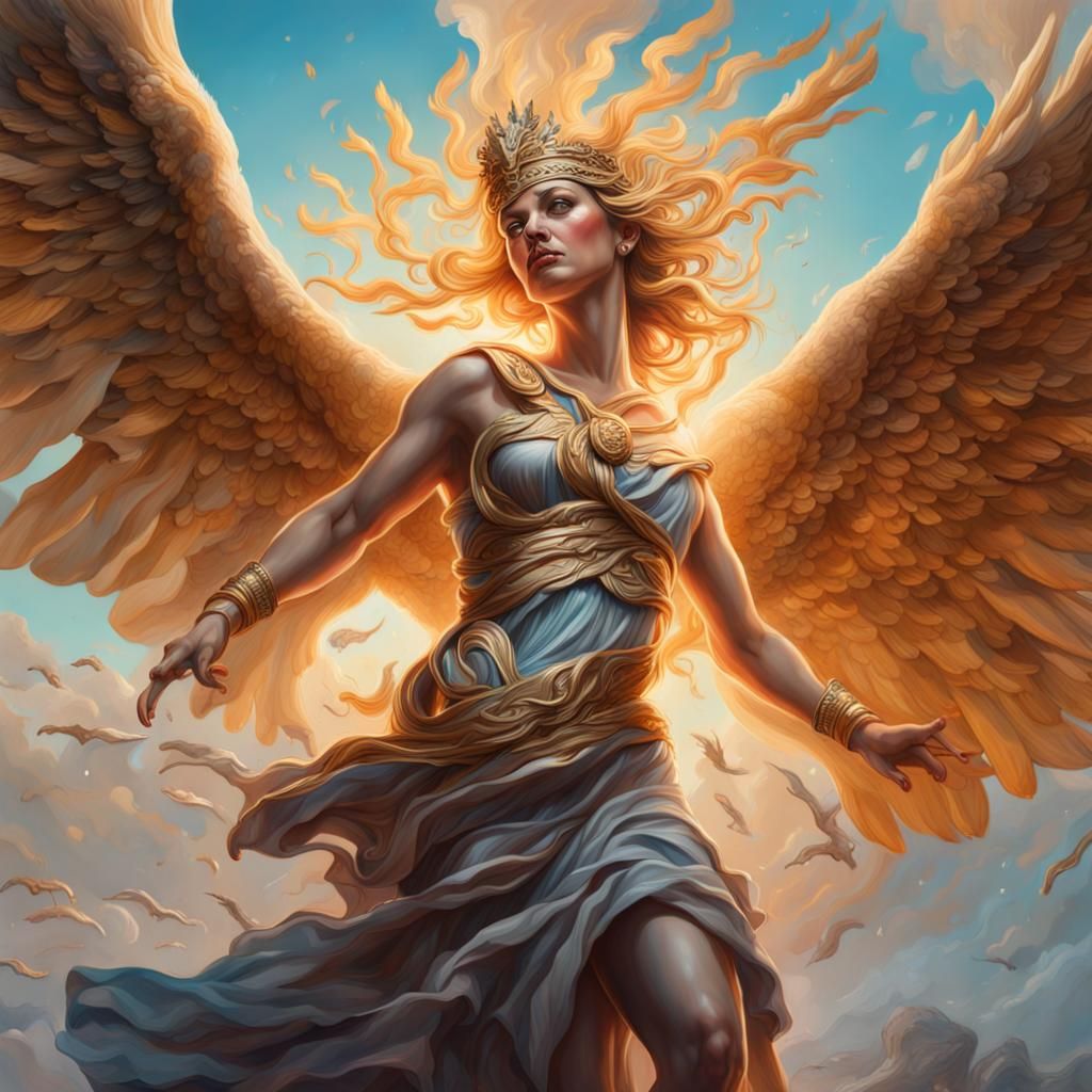 Goddess Libertas Fighting for Freedom: Hyperrealistic Art