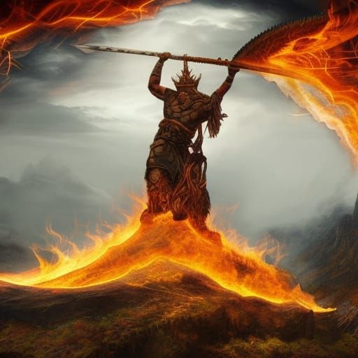God of Fire with Crown and Axe