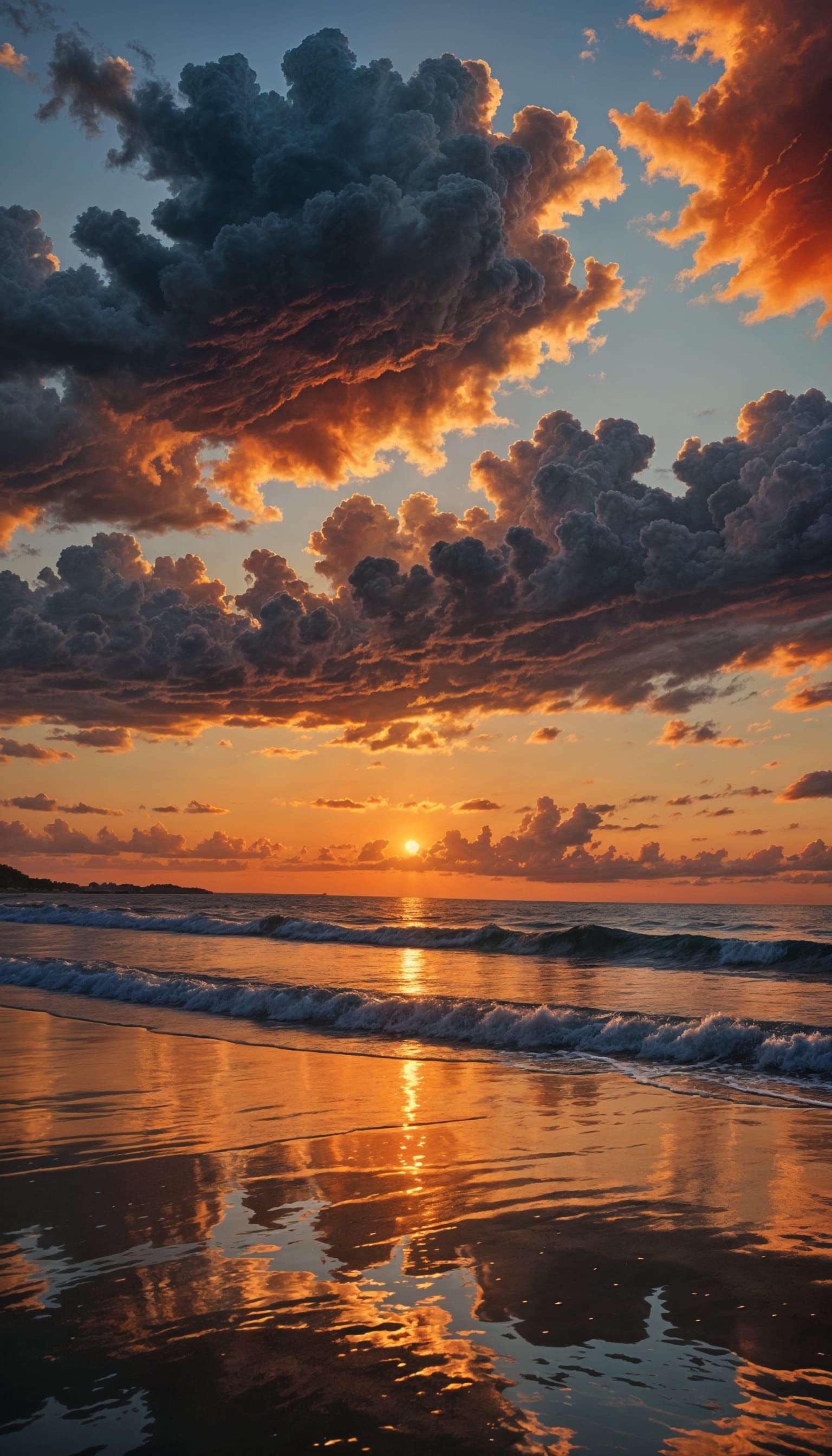 Breathtaking Sunset Over Ocean with Vibrant Hues