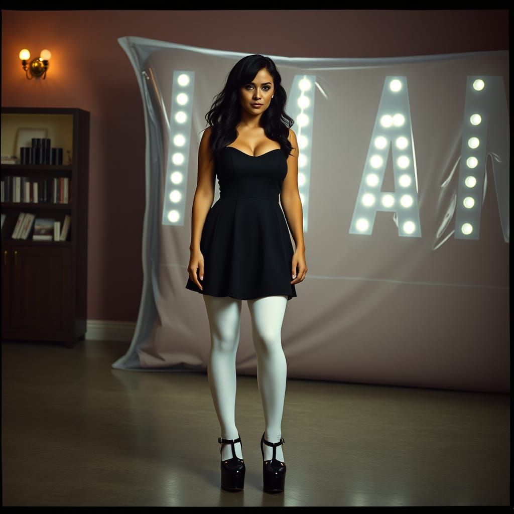 Sultry Woman in Moody Cinematic Style