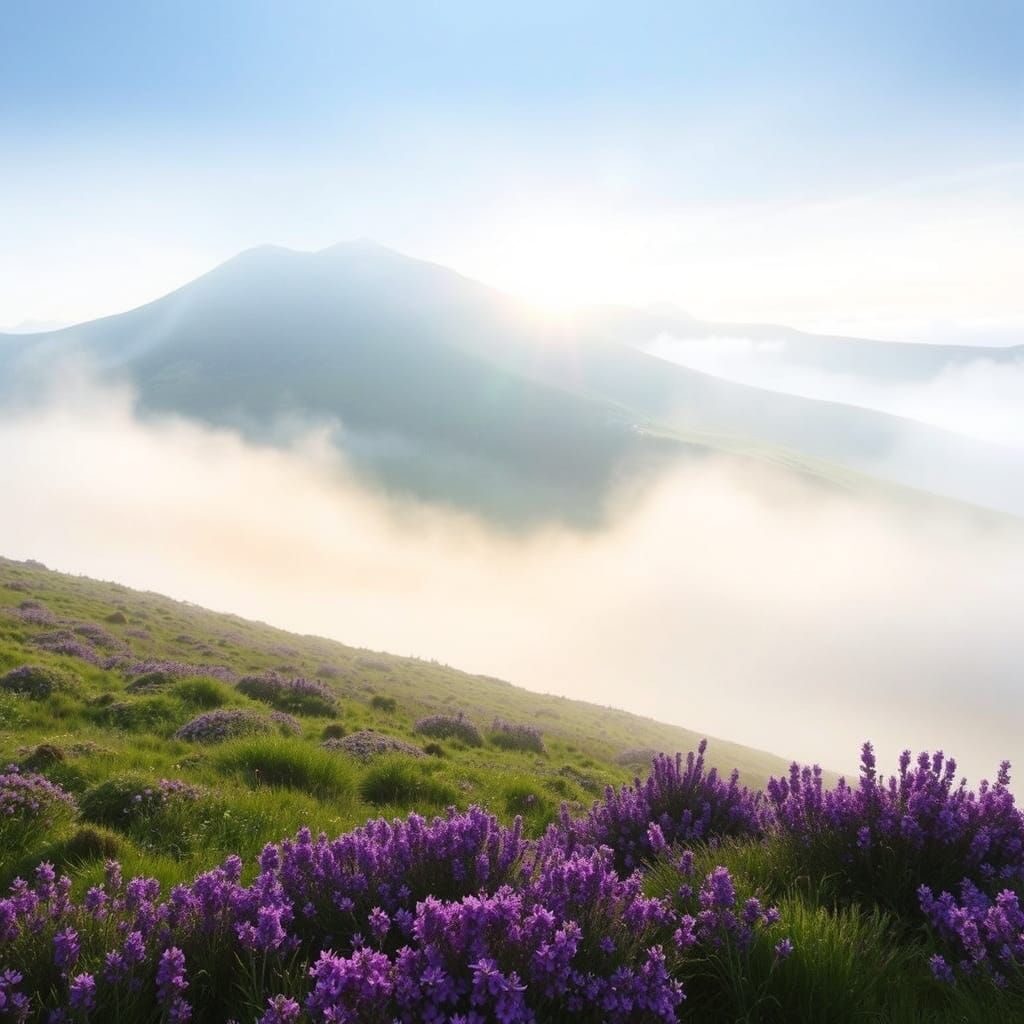 Dreamy Scottish Highland Landscape in Soft Morning Light