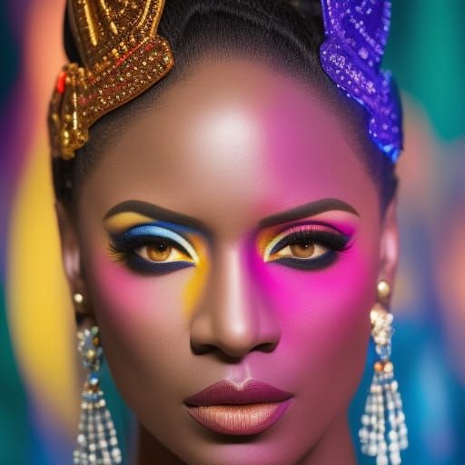 Vibrant Draenei Dance Portrait in Studio Lighting